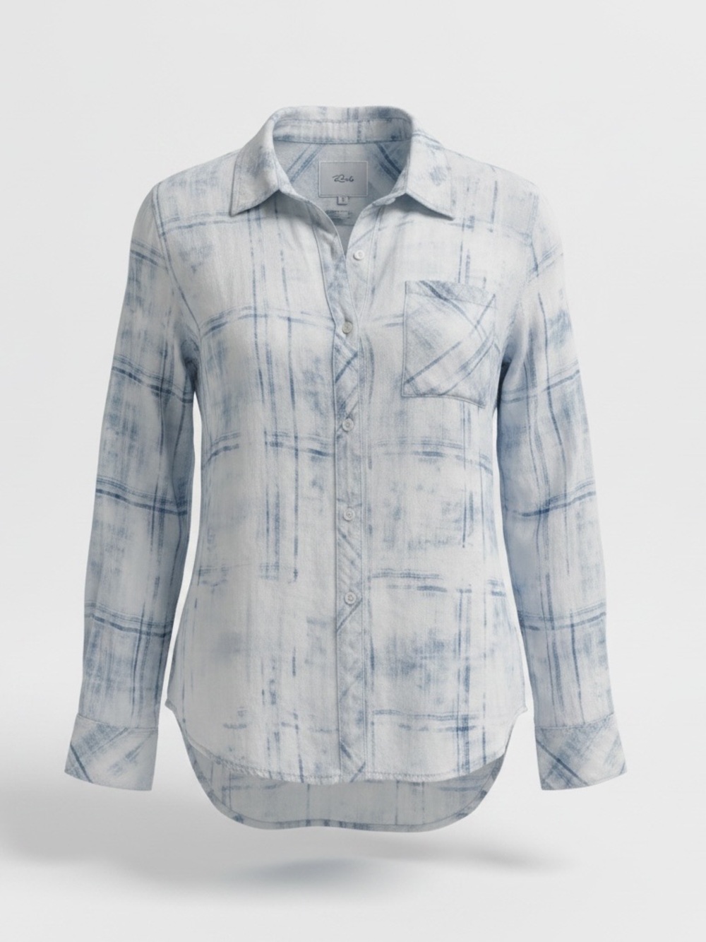 Rails Light Blue and White Plaid Button-Down Shirt